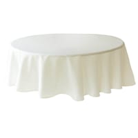 Basics Solid Ivory Round Tablecloth, 70"