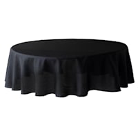 Basics Solid Black Round Tablecloth, 70"