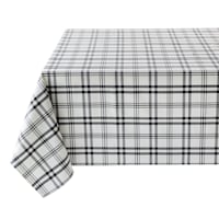 Black & White Thompson Plaid Tablecloth, 60x104