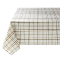Taupe & Ivory Thompson Plaid Tablecloth, 60x84