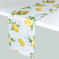 Yellow Lemon Print Table Runner, 14x108