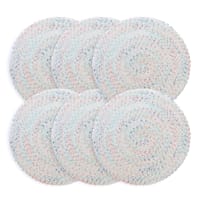 Set of 6 Lamer Boucle Round Placemats, 15"