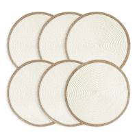 Set of 6 Lita White Round Placemats, 15"