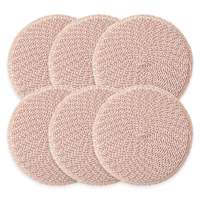 Set of 6 Pila Coral Round Placemats, 15"
