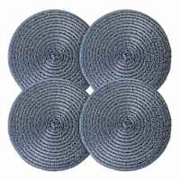 Set of 4 Lumi Chambray Round Placemats, 15"