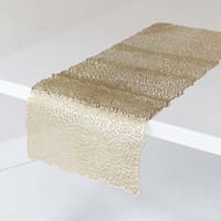 Gold Bloom Pressed Vinyl Centerpiece Table Runner, 14.3x36.6