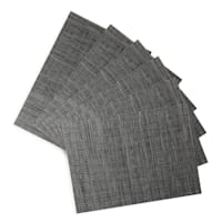 Set of 6 Meridiem Gunmetal Woven Vinyl Placemats, 13x18