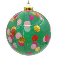 Oh Joy! Green Polka Dot Ball Ornament, 3.5"