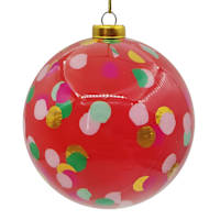 Oh Joy! Crimson Polka Dot Ball Ornament, 3.5"