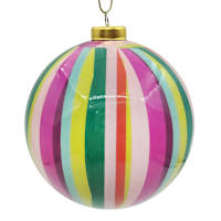 Oh Joy! Multicolor Striped Ball Ornament, 3.2"