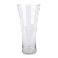 12in Hourglass Clear Glass Vase