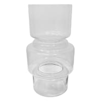 16In Cylindrical Glass Vase With Indentations