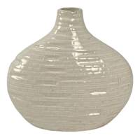 Neutral Textured Wide Bottle Vase, 8"