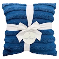2-Pack Navy Blue Textured Stripe Throw Pillows, 18"