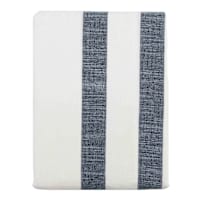 White with Navy Blue Windowpane Tablecloth, 60x84