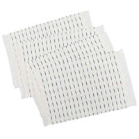 Set of 4 Ivory Reversible Rib Placemats with Navy Blue Stripes, 13x17