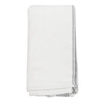 Set of 4 White with Multi-Grey Stripes Napkins, 18"