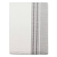 White with Multi-Grey Stripes Tablecloth, 60x104