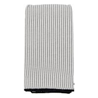 Set of 4 Black & White Striped Napkins with Black Overlock Edge, 18"