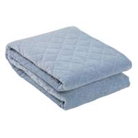 Providence 3-Piece Light Blue Cotton Velvet Quilt Set, Full/Queen