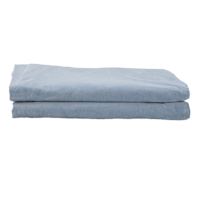 Providence 3-Piece Light Blue Cotton Velvet Duvet Set, King