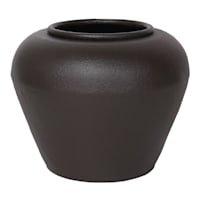 Black Metal Vase, 10"