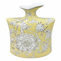 7In Yellow Floral Ceramic Vase