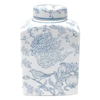 8In Blue Floral Ceramic Jar
