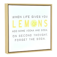 10X10 Natural Art Box - When Life Gives You Lemons Add Some Vodka And Soda