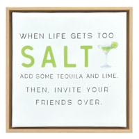 10X10 Natural Art Box - When Life Gets Too Salty Add Some Tequila And Lime