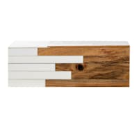 Brown And White Paneled Large Box