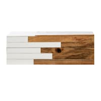 Brown And White Paneled Small Box