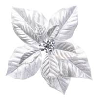 Silver Metallic Poinsettia Clip Ornament, 8"