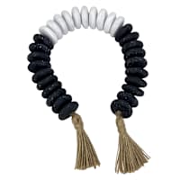 Black & White Garland with Tassels, 25"