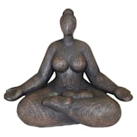 Sukhasana Female Yoga Figurine, 11"
