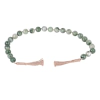 Green Beaded Garland with Tassels, 35"
