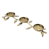 Gold Branch 3-Pillar Centerpiece Candle Holder, 8"