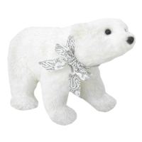 Silver Faux Fur Polar Bear, 7"