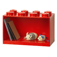 8-Knobs Lego Brick Shelf, Red