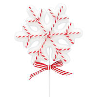 Gingerbread Lane Red & White Snowflake Pick, 11"