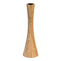 Raw Mango Wood Hourglass Taper Candle Holder, 10"