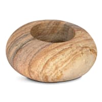 Crosby St. Brown Marble Round Tealight Candle Holder, 4"