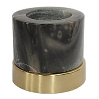 3In Cylinder Dark Marble With Gold Base Tealight Holder