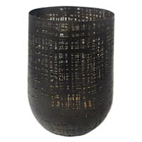 Found & Fable Black Punched Metal Hurricane, 8.5"