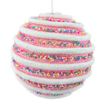 Mrs. Claus' Bakery Pink Twine Ball with Sprinkles Ornament, 5.9"