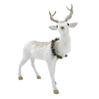 Gold White Fabric Deer, 16"
