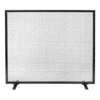 37X32 Black Rectangular Metal Fireplace Screen