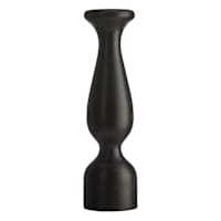 Small Black Wooden Oversized Pillar Candle Holder, 17"
