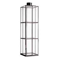 Black Metal Rectangle Cutout Oversized Lantern, 30"