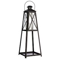 Black Oversized Lantern with Handle, 28"